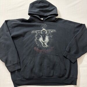 Vintage Style Jesus Hoodie Black REV 3:20 XL Christian Streetwear Ascend Church